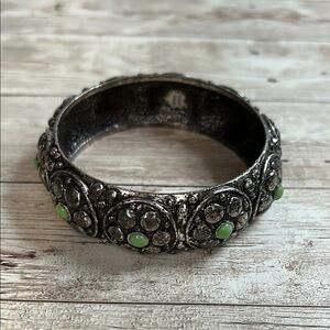 Lucky Brand Silver and Green Bangle
